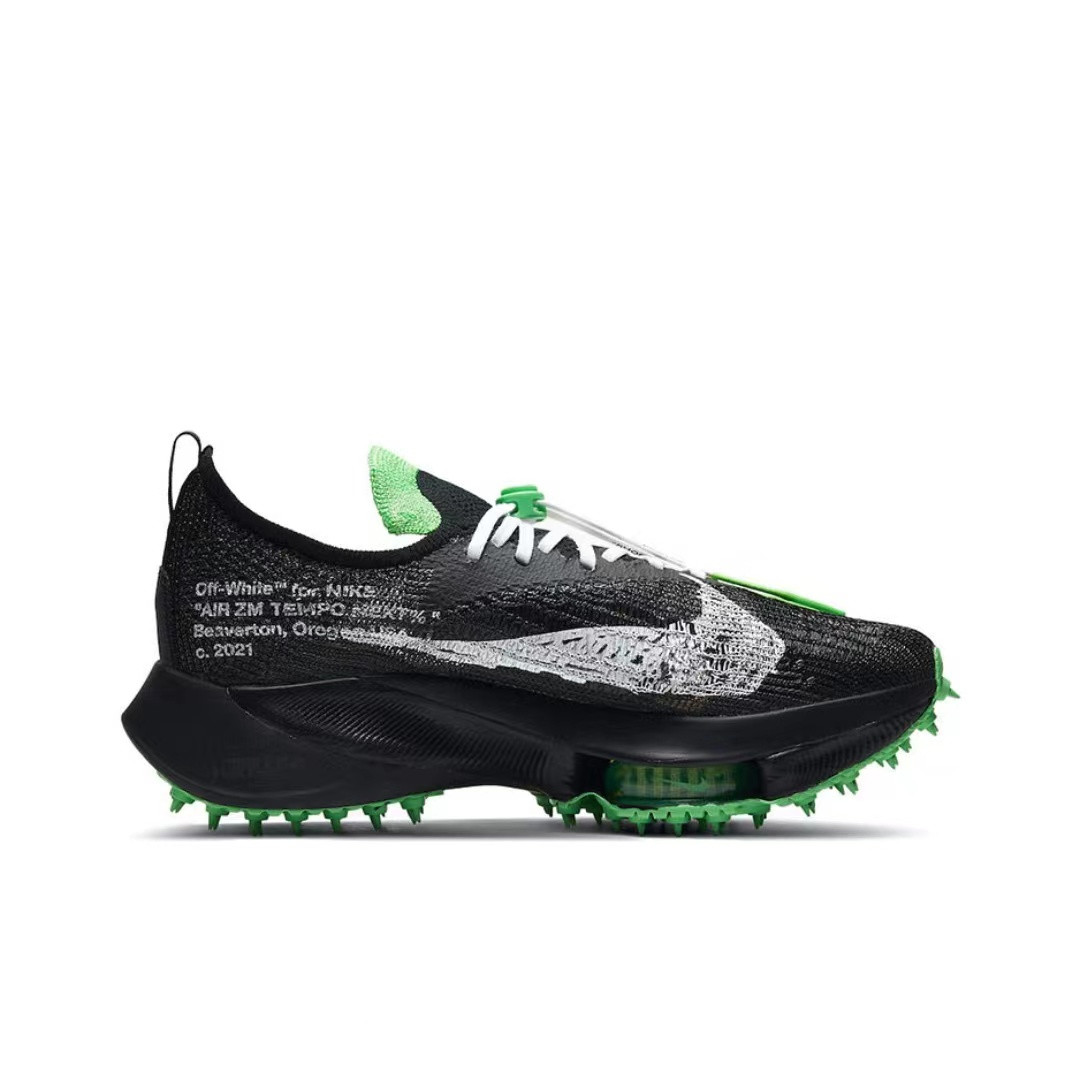 Nike Air Zoom Tempo NEXT% Flyknit Off-White Black Scream Green