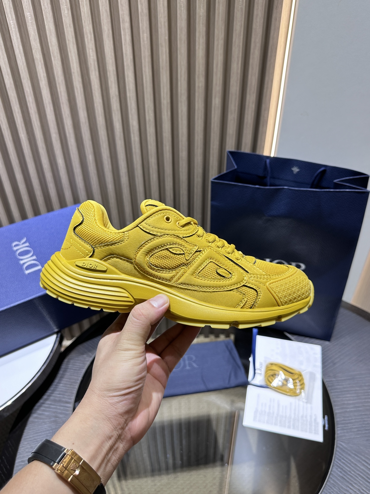 Dior x Stone Island B30 Sneaker Yellow  3SN279ZAN_H225