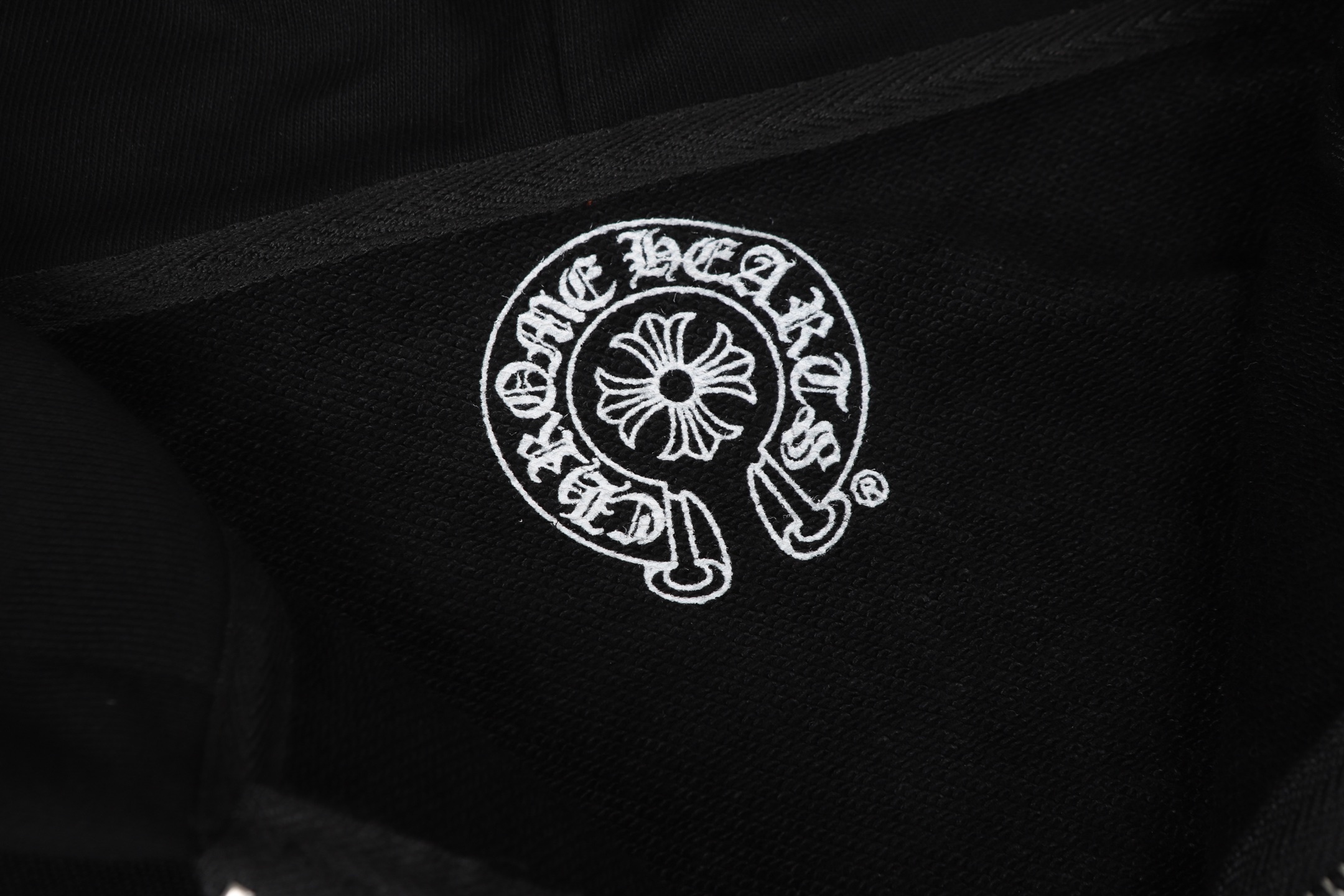 Ch*0me heart black zip up hoodie