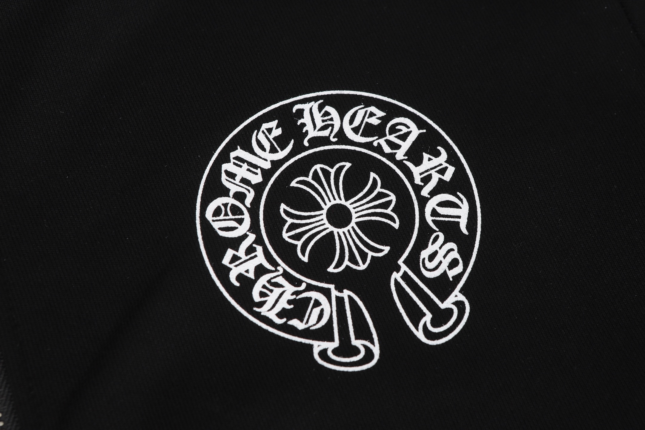 Ch*0me heart black zip up hoodie